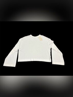 Universal Thread White Cropped Long Sleeve Tee